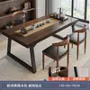 Juego de Mesa y Sillas de Té, Una Mesa y Cinco Sillas, para Sala de Estar, Hogar, Balcón, Mesa de Té Pequeña, Oficina, Mesa de Té Grande de Madera Maciza