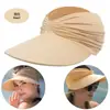 Sombrero de Sol para Mujer con Ala Ancha, Sombrero de Playa de Verano con Protección UV, Gorra de Béisbol Elástica para Mujer con Parte Superior Abierta y Ala Grande