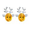 Pendientes de reno de cristal navideños de estilo coreano, elegantes y sencillos pendientes de piedras preciosas, un ciervo te tiene, pendientes de astas tridimensionales para mujer