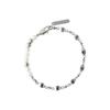 Pulsera sencilla de punto perla Diseño de nicho para mujer Accesorios de lujo ligero de alta gama Estilo frío Pulsera mejor amiga de estudiante