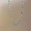 Colar de Florzinhas Doces Colorido Dopamina Atmosfera de Primavera Corrente de Clavícula Super Feérica Design de Nicho Colar com Sensação de Alto Padrão