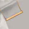 Colgante de Remo Horizontal de Acero de Titanio, Moderno, Sencillo y Personalizado, Cadena Larga Cuadrada Dorada, Versátil Estilo Nuevo