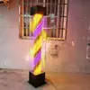 Luz Rotatoria de Barbería de Pie para Exteriores Impermeable Letrero de Salón de Peluquería Luz de Caja de Luz de Vidrio de Colores para Peluquería Se Puede Comprar en Lote Leidezhu