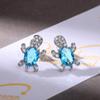 Cao Shi cross-border novos brincos criativos fofos de tartaruga de zircão brincos femininos estilo europeu e americano brincos de animais com brincos de diamante
