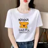 Camiseta Feminina Manga Curta Tendência Ásia Central e do Sul, Verão Estilo Coreano Fofa Estampa de Desenho Animado Ins Top para Estudante, Comércio Exterior