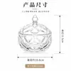 Luxuosa jarra de vidro transparente estilo europeu para doces para uso doméstico, recipiente de armazenamento para frutas secas e lanches, caixa de doces de casamento, decoração de joias para mesa