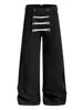 Pantalones de trabajo de diseño deconstruido de doble botonadura estilo palacio retro americano, pantalones anchos casuales holgados unisex de nicho