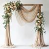 Cortina de Chifón con Perlas Transfronteriza Velo para Arco de Boda Decoración de Fondo para Boda al Aire Libre Decoración para Fiesta Navideña