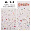 Pegatinas con Oso de Dibujos Animados en Relieve, Varios Diseños Mixtos, Pequeño Oso Blanco 3D con Auriculares, Pegatinas para Uñas DIY, Modelo Yl