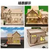 Artesanías de Madera Europeas Decoraciones Navideñas Adornos Casa Pequeña de Madera Escena Diseño Cabaña Pequeña DIY