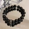 Pulsera de perlas de alta gama para mujer, nueva pulsera de cuentas de obsidiana antigua china, pulsera de cristal, joyería al por mayor