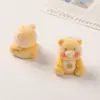 Dibujo Animado Estilo Japonés Lindo Grande Perforado 3D Oso Arcoíris Resina Terciopelo DIY Hecho a Mano Adorno de Coche Accesorio