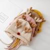 Gorro de bebé de otoño e invierno, gorro de punto con diseño de astas de dibujos animados súper lindo, gorro de lana a prueba de viento, gorro con protección para los oídos para niños.