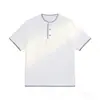 Camiseta Henley de Punto Colorblock Estilo Old Money para Hombre Verano Textura Americana Sensación Top de Manga Corta para Pareja