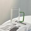 Venta al por mayor del fabricante Taza cuadrada de vidrio con asa de color, Taza cuadrada con popote, Taza de café, Taza de estilo simple, Taza con popote