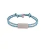 Soporta grabado, pulsera tejida de cordón cuadrado de cuero y acero inoxidable, ajustable, disponible en varios colores, adecuada tanto para hombres como para mujeres