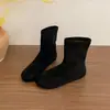 Botas Nuevas para Mujer Botines Adelgazantes Botas Retro Elásticas Punta Redonda Western con Altura Interior Martin Boots 2026 Moda Gamuza No