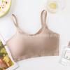 Sutiã Esportivo Fino de Algodão Puro para Menina, Tamanho Grande, Envolvente, Push-Up, Costas Bonitas, Regata Sutiã Integrada de Cor Sólida, Sem Costas