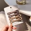 Paquete de 3 Clip Lateral Básico Gradiente Marrón Europeo y Americano Transfronterizo Clip para Flequillo Corazón de Niña Pasador de Color Caramelo Clip de Pato