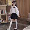 Conjunto de Falda Corta para Niñas, Nuevo Estilo Otoño 2026, Estilo Coreano Primavera y Otoño para Niños, Conjunto de Dos Piezas Muy Bonito de Camisa y Falda de Volantes
