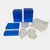 Pilar Azul para Mesa de Sobremesa Padrão Pedra Acrílica Prateleira para Exibição de Lanches de Intervalo de Chá Ondas d'Água Mesa de Banquete de Casamento