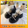 Zapatos de Cuero con Suela Gruesa para Aumentar la Altura Estilo Preppy 2025 Primavera y Verano Nuevos Retro Franceses con Lazo de Perla Zapatos Planos para Mujer