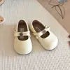 Zapatos de cuero estilo coreano para niñas 2026 primavera y otoño nuevos zapatos Mary Jane retro para niños zapatos de princesa de suela blanda negros para niñas