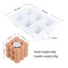 Molde de vela de cubo de Rubik de 6 niveles de silicona geométrico de burbujas bola mágica aromaterapia pastel de mousse resina de gota de cristal punto