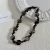 Lujo Ligero Exquisito Negro Bordado con Cuentas Collar con Cuentas de Cristal Moda Diseño de Nicho Cadena para Clavícula de Gama Alta Accesorios