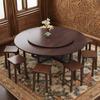 Mesa de Comedor Plegable al por Mayor para el Hogar Fiesta Grande Redonda Sala de Estar Mesa Plegable Multifuncional Móvil para que Coman 10 Personas