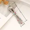 Horquilla de metal con forma de pico de pato, de 6 cm, con puntos de colores y ondas, con clip lateral, para flequillo, estilo extranjero, hecha a mano.