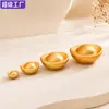Ornatos populares de imitação de lingote de ouro maciço, tigela de tesouro, decoração de pote de arroz, adereços de lingote de ouro, ornamentos de fundo, artesanato