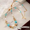 Set de Collar y Pendientes de Piedra Natural Exótica y Perlas, Pendientes y Accesorios de Collar de Lujo Ligero Original de Nicho con Artesanía Fina para Mujer