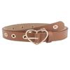 Cinturón de jeans para mujer con hebilla de amor decorativa transfronteriza, cinturón hueco con forma de corazón y ojo de aire, venta directa de fábrica