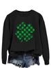 Sudadera casual de cuello redondo europea y americana de eBay Nueva a cuadros Impresa con trébol de cuatro hojas Combinable Personalizada para mujer