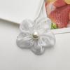 Headdress de Flor de Cinco Pétalas com Pérola e Laço Estampado de Diamante em Rede Coreana Costurado à Mão para Bolsas, Sapatos, Meias e Acessórios de Vestuário DIY