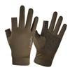 Guantes de Protección Solar de Seda de Hielo Expuestos de Dos Dedos para Hombre, Verano, Medio Dedo, Guantes Deportivos de Ciclismo, Pesca, Transpirables, Delgados