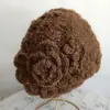 Novo Chapéu de Crochê Retrô Pura Artesanato Manual Chapéu de Crochê Transfronteiriço Cor Sólida Pura Artesanato Manual Inverno Quente Cobertura de Cabeça Chapéu