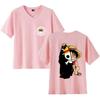 Camiseta de una pieza Luffy Sauron marca de moda nombre de articulación suelta anime moda periférica ropa de manga corta para hombres y mujeres verano