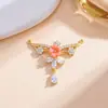 Pingente com cravação de zircônia, design de borboleta e flor, acessórios para joias DIY, acessórios de luxo leve francês de alta qualidade para mulheres, venda direta da fábrica