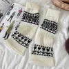 Cubiertas de Calcetines Fair Isle Otoño e Invierno Calcetines de Lana Holgados Calentadores de Piernas Calcetines para Mujer Calcetines de Pantorrilla Calcetines Marrones de Tubo Largo Cubiertas para Calcetines de Botas de Nieve