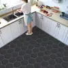 Adesivos de Piso para Cozinha Autoadesivos à Prova de Óleo e Antiderrapantes Adesivos de Azulejo para Piso de Banheiro Impermeáveis Espessados Resistentes ao Desgaste Manta de Couro para Piso