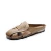 Medias Zapatillas Baotou para Mujer 2026 Estilo Nuevo Hechas a Mano Estilo Artístico Retro Sandalias Planas Suaves Cómodas Frescas de Punta Redonda para Mujer