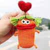 Bolsa para Llaves de Coche Lindo Dibujo Animado Hecho a Mano Lana Tejida Suministros para Coche Colgante Estuche Protector para Llaves Bolsa de Almacenamiento para Mujeres