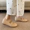 Encontro Primeiro Temporada 2026 Verão Novos Sapatos Mary Jane com Laço Estilo Coreano para Mulheres, Mocassins Planos Versáteis para o Dia a Dia