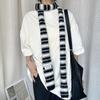 Serie Y2k ~ Bufanda Pequeña de Felpa a Rayas Diseño Nicho Bufanda Larga Estrecha Nueva Moda para Mujer Decoración Joker