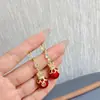 Otoño e Invierno Explosiones Estilo Chino Festivo Rojo Bolsa de Dinero de la Suerte Pendientes Explosiones Moda Exquisito Joker Elegante Joyería para Orejas