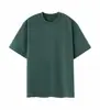 Camisa de manga corta pesada desgastada de 430 g (Hilo doble de 16 hilos) camiseta de moda con cuello redondo, casual y cómoda con diseños estampados y bordados
