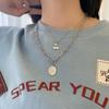 Colar Ins-Style para Mulheres, Joia de Clavícula em Forma de Coração, Acessório Minimalista Influenciador Hip-Hop, Colar Trendy Ins-Style