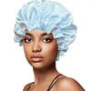 Gorro de Noche de Doble Capa con Borde para Orejas Más Vendido de Amazon, Elegante Gorro Elástico Rizado para el Cabello de Mujer, Gorro de Ducha para Salón de Belleza